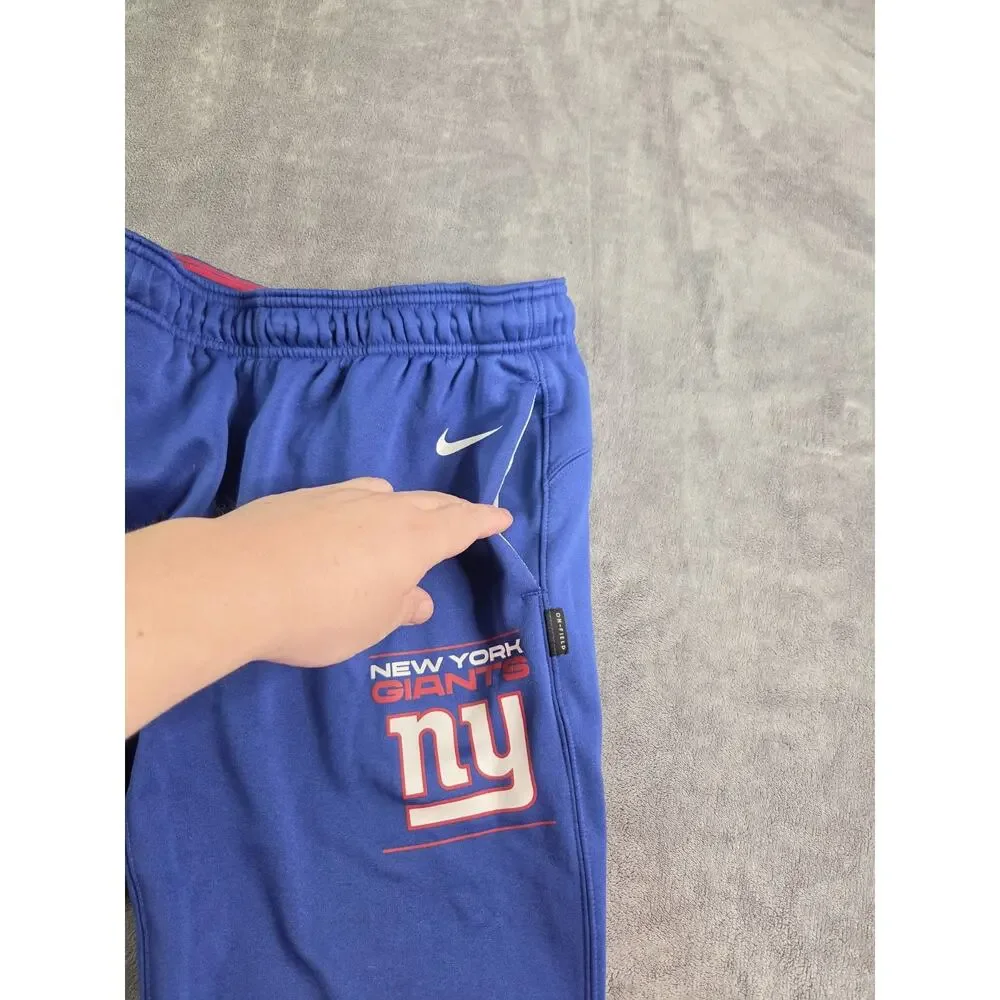 Nike NFL New York Giants Dri-Fit OnField Size L 14/16 Boys Sweatpants Blue C38